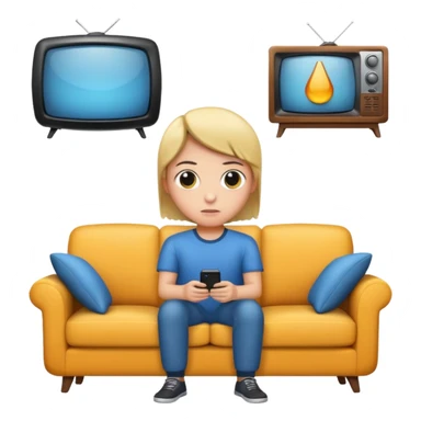 Watching tv sticker