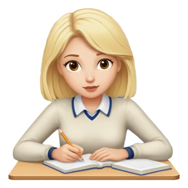 Femme blonde à l’école en train d’étudier  sticker