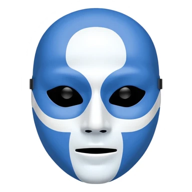 full face mask blue and white on two side one side blue other side white 50/50 sides sticker