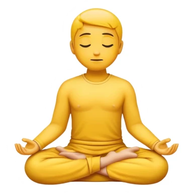 classic yellow emoji meditating, peaceful expression, sitting cross-legged sticker