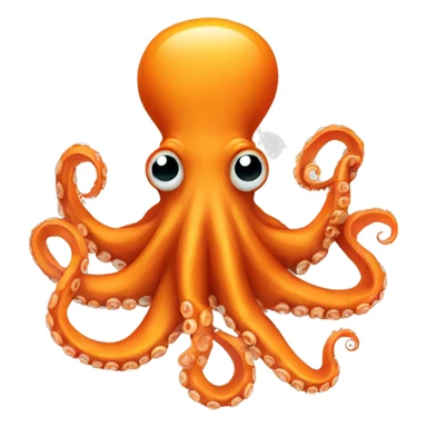 An octopus and an orange sticker