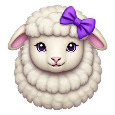 Lil lovey lamb with purple bow sticker