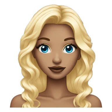 blond girl blue eyes with long nails and nails art sticker