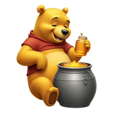 Pooh eating honey sticker