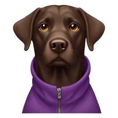 Chocolate Labrador in purple coat sticker