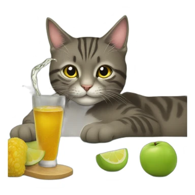 Cat drinking a ber sticker