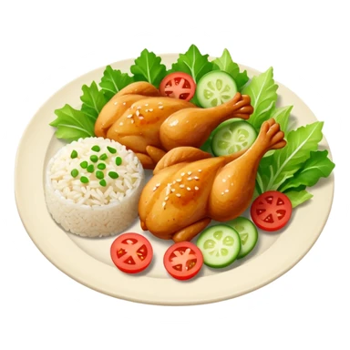 Chicken chunks and rice with salad sticker