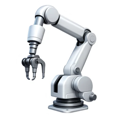 industrial robot arm wearing white dress  sticker