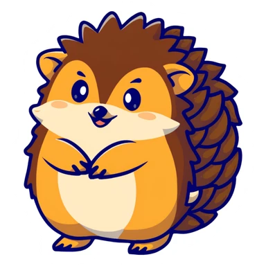 hedgehog, cartoonish sticker style sticker