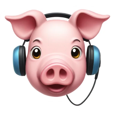 Pig with a gaming headset on  sticker