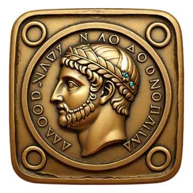 an old square roman coin sticker