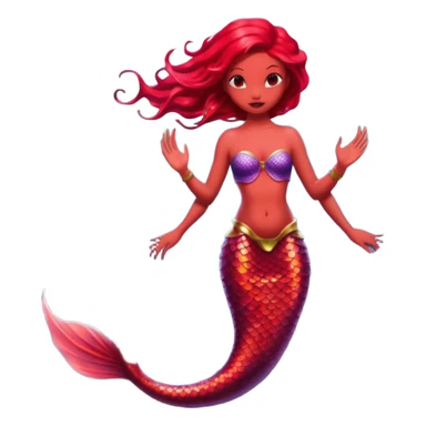 Alien mermaid should be red in color  sticker