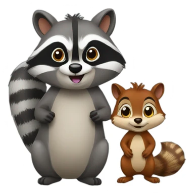 Raccoon and squirrel sticker
