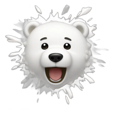 white plush bear explosion sticker