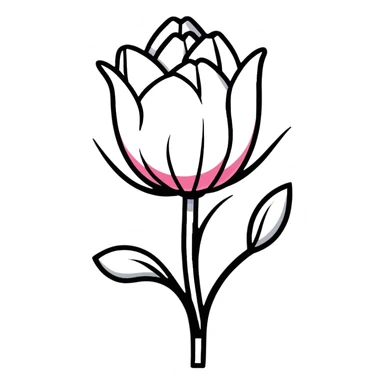 Colorful tulip flower with decorative design and bright colors sticker