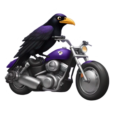 Lamar Jackson as a Raven (bird) riding a motorcycle  sticker