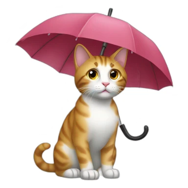 cat-whit-an-umbrella sticker