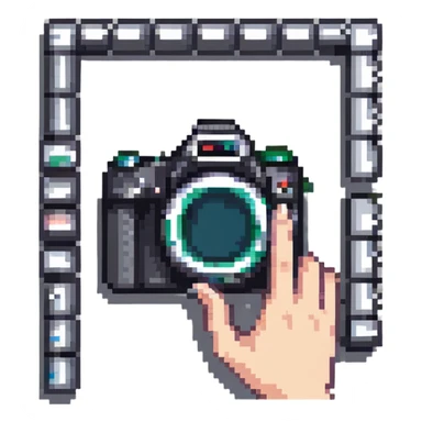 fingers making camera frame gesture, photo composition sticker