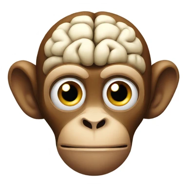 Monkey with brain showing sticker