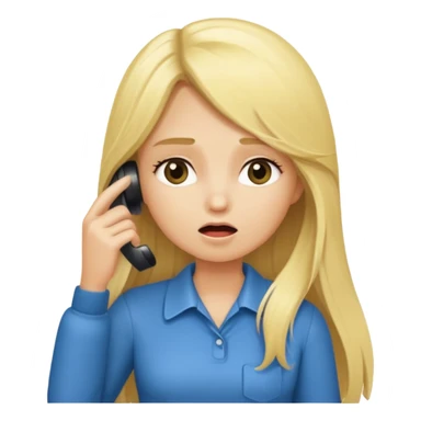 blonde cartoon girl long hair calling for a timeout sticker