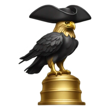 statue golden eagle with napoleon tricorne hat sticker