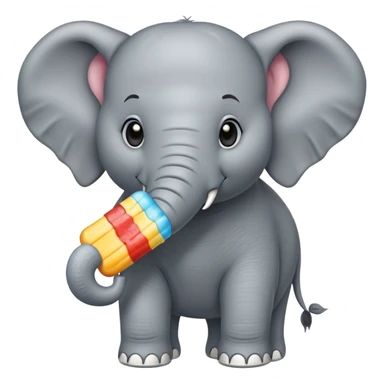 Elephant with a popsicle  sticker