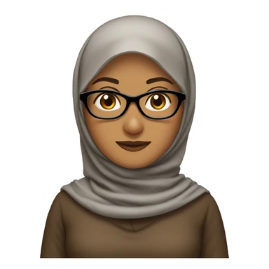 Moslem women teacher with eye glasses and brown hijab sticker