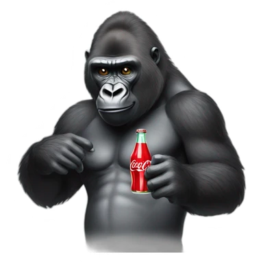 Gorilla holding coca cola bottle sticker