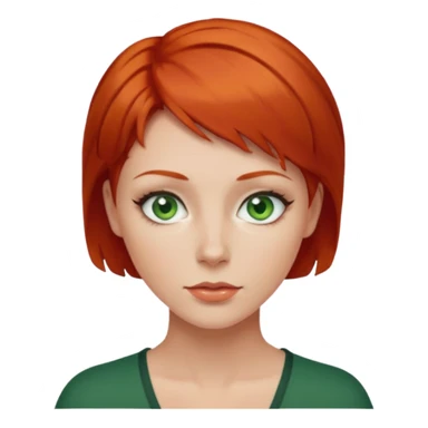 women with very short red hair sticker