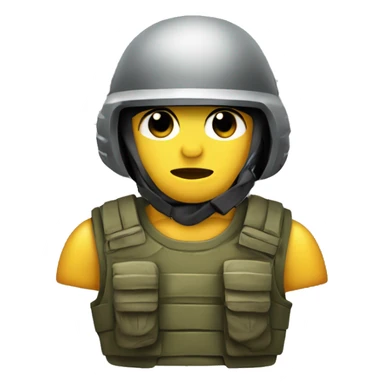 a rock in an armored vest and an army helmet. sticker