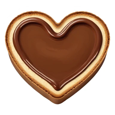 slice of bread shaped like a heart covered in nutella spread sticker