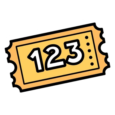 A raffle ticket with the number 123 on it sticker