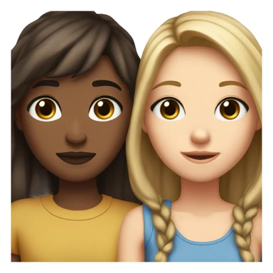Two best friend first one dark brown hair and brown eyes tall second dark blond and blue eyes short sticker
