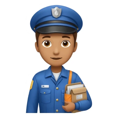 mail carrier with bag in postal crew sticker