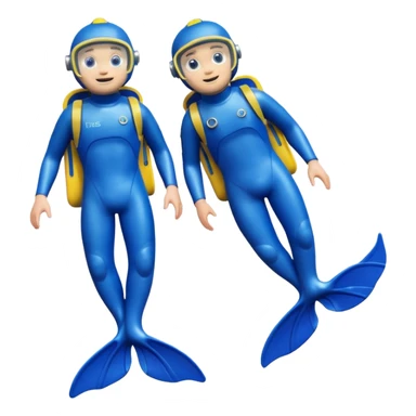 A 3D cartoon pair of diving flippers on a white background, shiny rubber texture, Memoji-style rendering. sticker