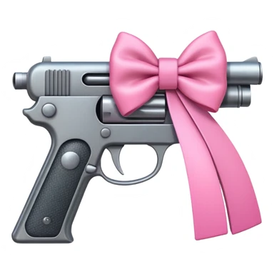 gun with pink bow sticker