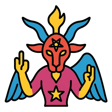 baphomet, mystical goat-headed figure sticker