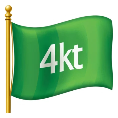 a green flag that’s says 4KT on it  sticker
