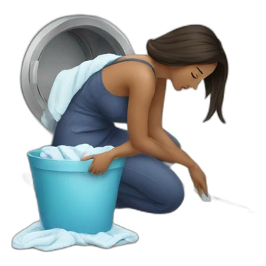 Women doing the laundry sticker