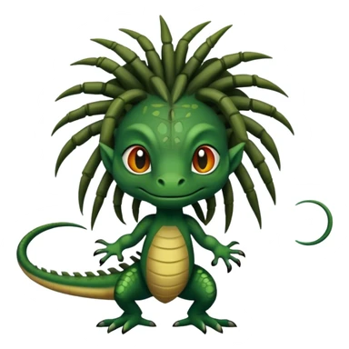 A lizard with dreads sticker
