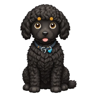 black cockapoo dog sitting sticker