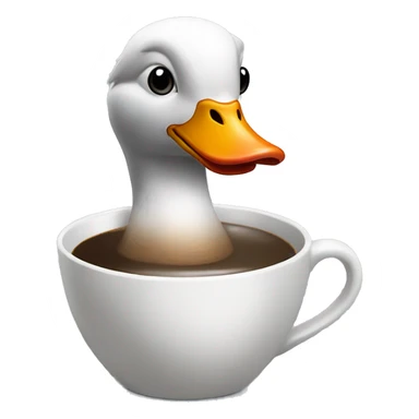 generate a goose that drinks coffee from a cup with Denys_CACES_TikTok written on it sticker
