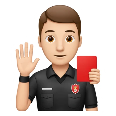Referee holding red card sticker