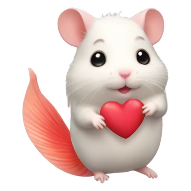 hamster with heart with mermaid tail sticker
