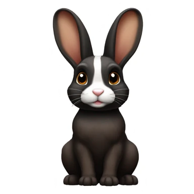 Harlequin rabbit breed black and dark brown sticker