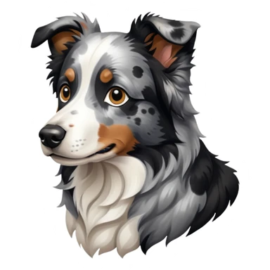 Merle border collie dog sticker