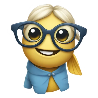 fish smiling wearing glasses and a skirt  sticker