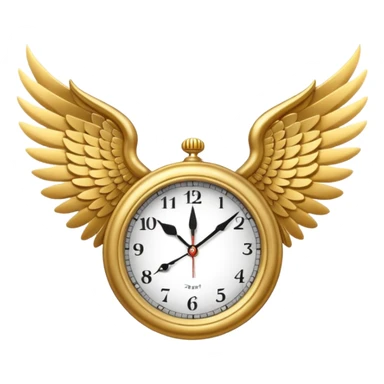 A CLOCK WIHT WINGS MID FLIGHT sticker