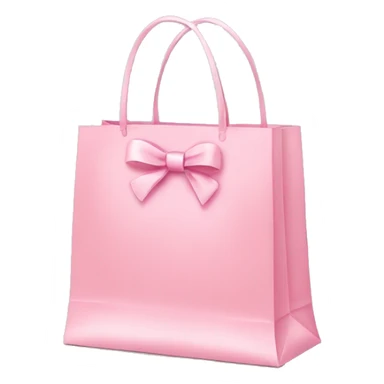 light pink shopping bag with bow sticker