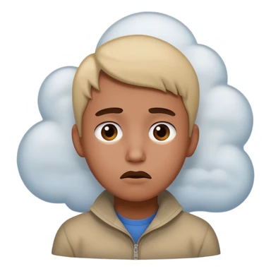 person lost in foggy mind. sticker